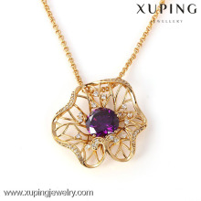 Valentine's day gift 18k gold color flower shape pendant necklace